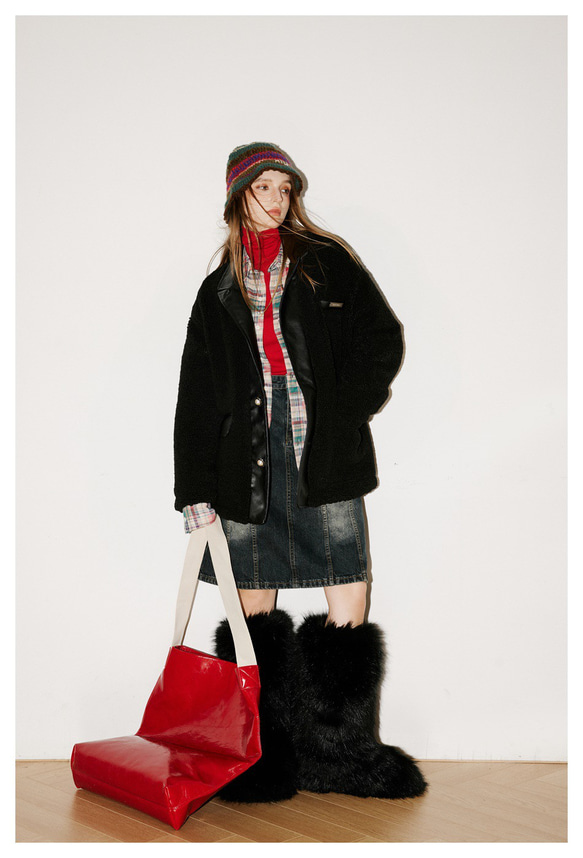 レディース*メンズ兼用冬のアメリカ式保温綿入れのゆったりとしたラム毛の綿入れコート　２カラー　2310-15 9枚目の画像
