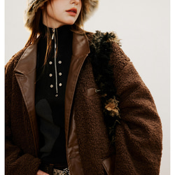 レディース*メンズ兼用冬のアメリカ式保温綿入れのゆったりとしたラム毛の綿入れコート　２カラー　2310-15 3枚目の画像