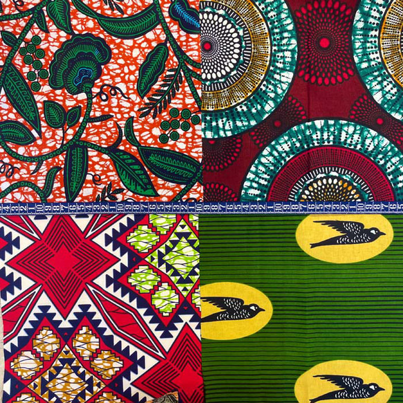ハギレセット＊8枚組  生地  アフリカ布 アフリカン 小物作り ハンドメイド 手作り 手芸用品 布 カットクロス 2枚目の画像