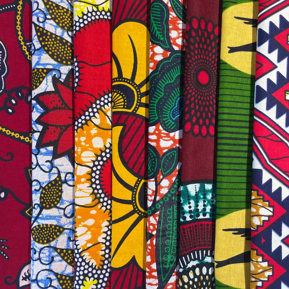 ハギレセット＊8枚組  生地  アフリカ布 アフリカン 小物作り ハンドメイド 手作り 手芸用品 布 カットクロス 5枚目の画像