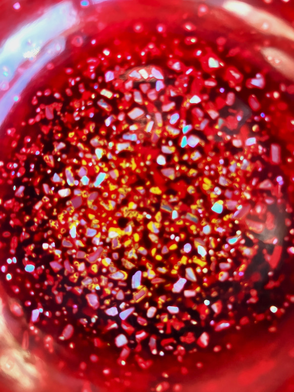 うるし塗りの豆皿　国産楓材使用  螺鈿 艶紅 7枚目の画像