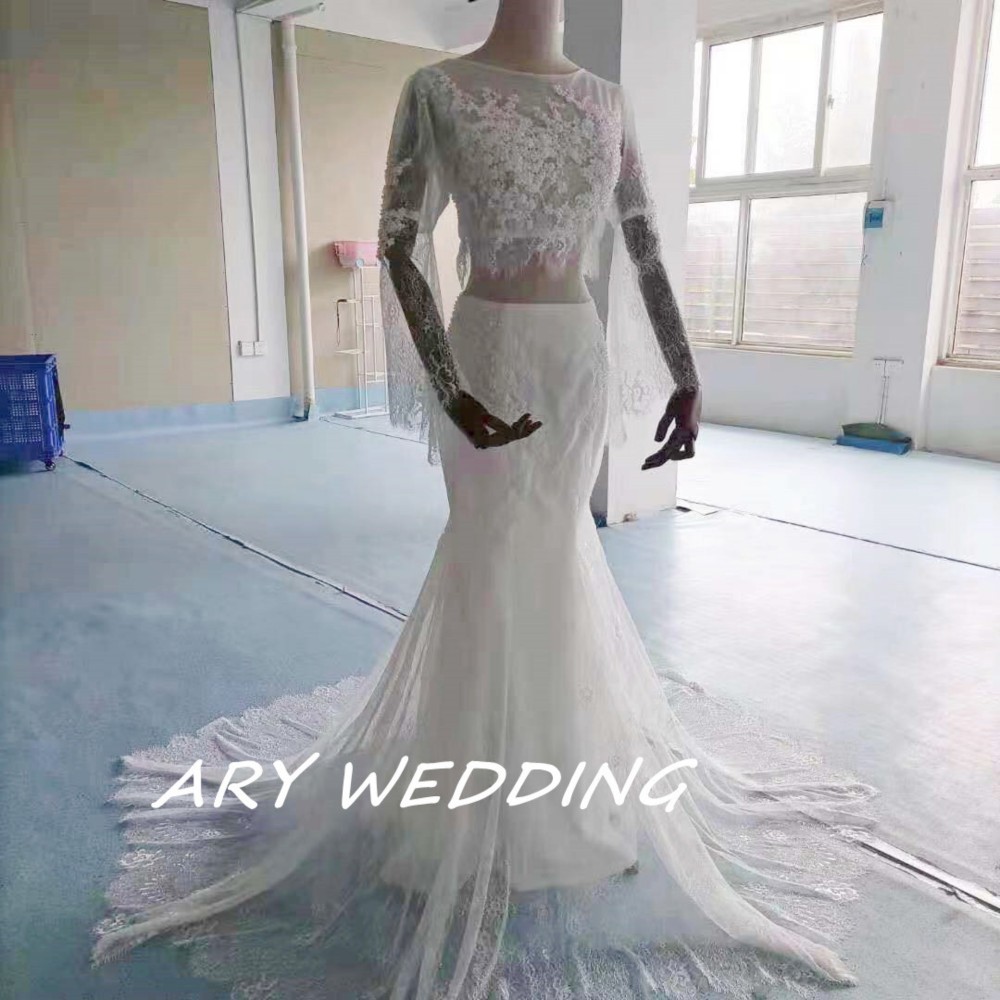 ウエディングドレス ホワイト ソフトチュール レース ツーピース パール ビジュー高品質 花嫁