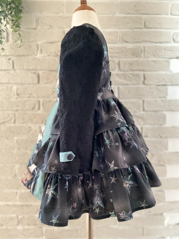 子供服　ウィッチガール✖️スターパネルラインワンピースドレス　100サイズ　女の子　ハロウィン 2枚目の画像