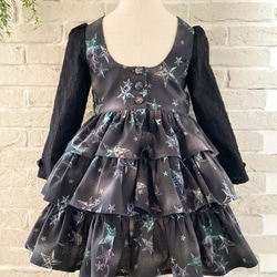 子供服　ウィッチガール✖️スターパネルラインワンピースドレス　100サイズ　女の子　ハロウィン 3枚目の画像