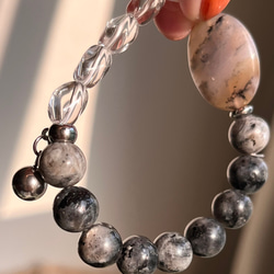 ベン石♡三眼天珠♡ 閃電五眼天珠♡ラピスラズリ♡ヘマタイト ブレス  