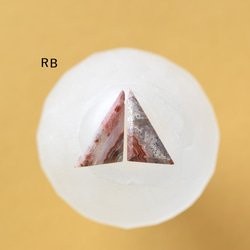 [金屬配件可更換/選擇] 紅拉古納蕾絲瑪瑙三角手術不鏽鋼銀鉤耳環 第7張的照片