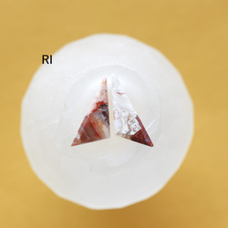 [金屬配件可更換/選擇] 紅拉古納蕾絲瑪瑙三角手術不鏽鋼銀鉤耳環 第14張的照片