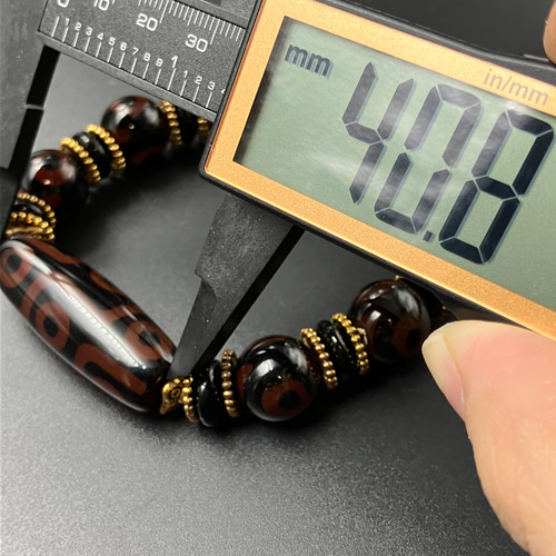 ツルツルキラキラ17CM瑪瑙九眼天珠·三眼天珠ブレスレット 光が