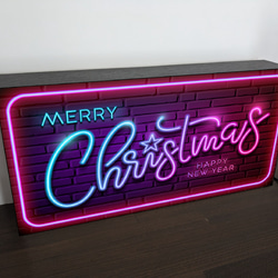 【Lサイズ】メリー クリスマス イルミネーション サンタクロース ネオン系 店舗 自宅 看板 置物 雑貨 ライトBOX 4枚目の画像
