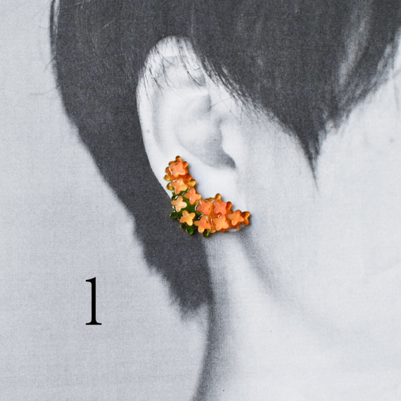 「金木犀」耳飾り(金具選択可) 8枚目の画像