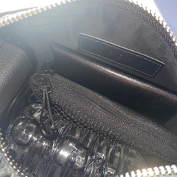 【期間限定35%オフ】S レザーハンドバッグ ポーチ付き 黒 ブラック 本革 小さめ 13枚目の画像