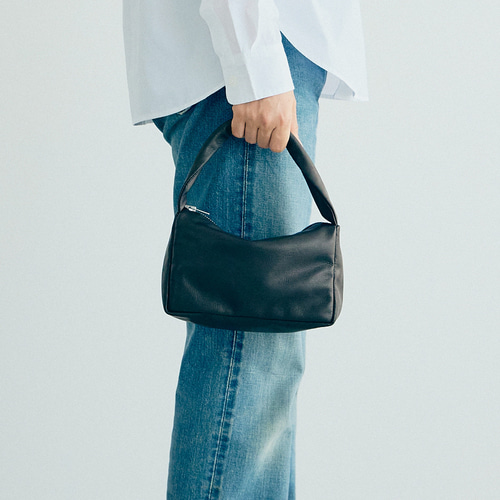 LUMEN ブラック レザーハンドバッグ 期間限定45%オフ】S レザーハンドバッグ 黒 ブラック 本革