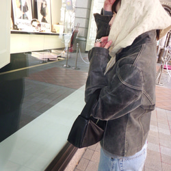 【期間限定35%オフ】S レザーハンドバッグ ポーチ付き 黒 ブラック 本革 小さめ 16枚目の画像