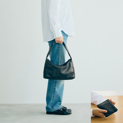 ⚮̈ミナペルホネン choucho dark navy あおり巾着トート 巾着バッグ