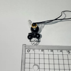 元気をあげる❤ブラックトルマリン天使ちゃん  Black Tourmaline Little Angle Charm 4枚目の画像