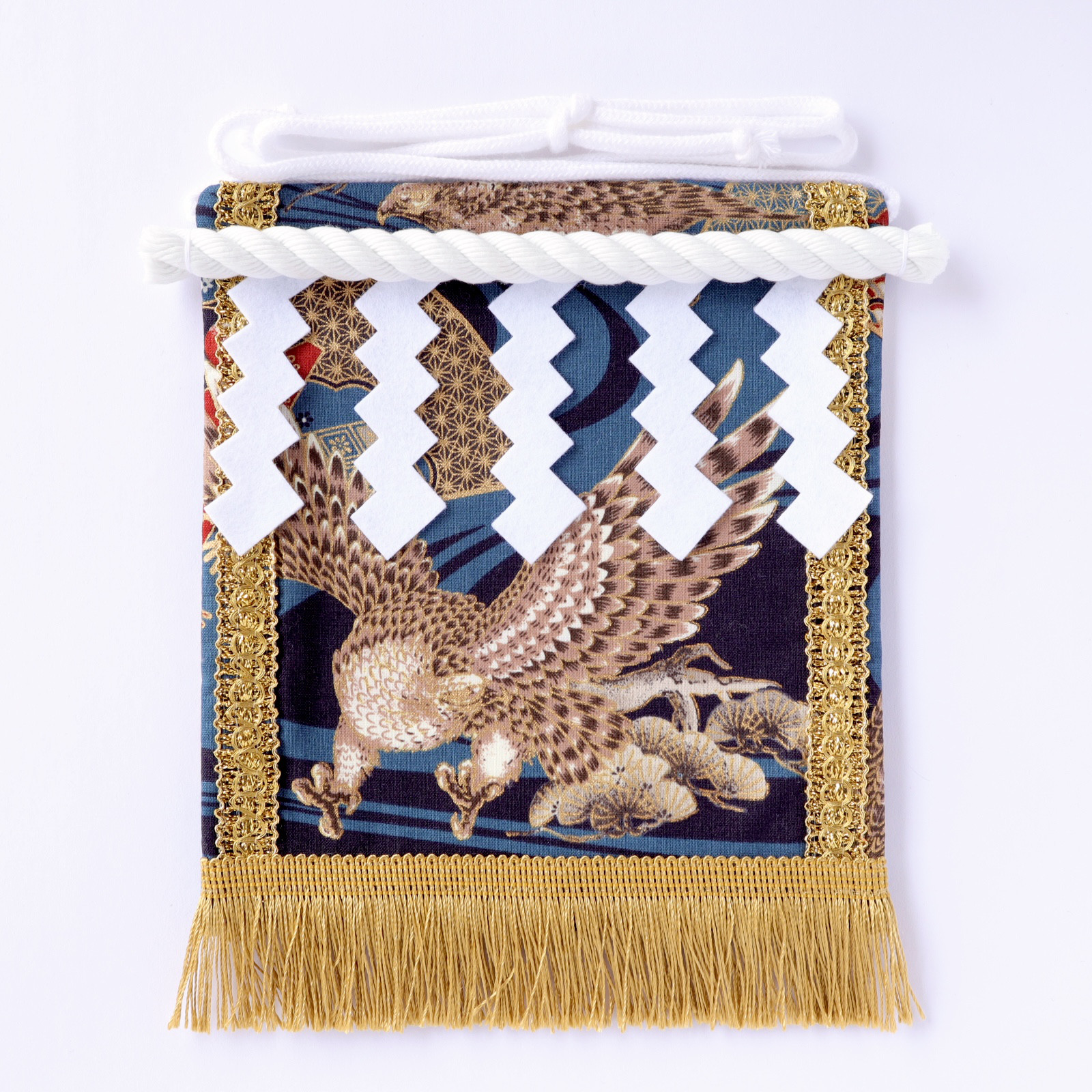 【名入れOK】赤ちゃん化粧まわし「えびすこくん」《飛翔する鷹と富士山・青》男の子の100日祝い記念撮影衣装