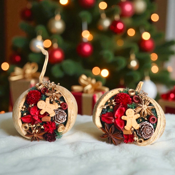 【早割】幸せのブッダナッツクリスマス飾り／ジンジャークッキーVr（無料ギフトラッピング） 1枚目の画像