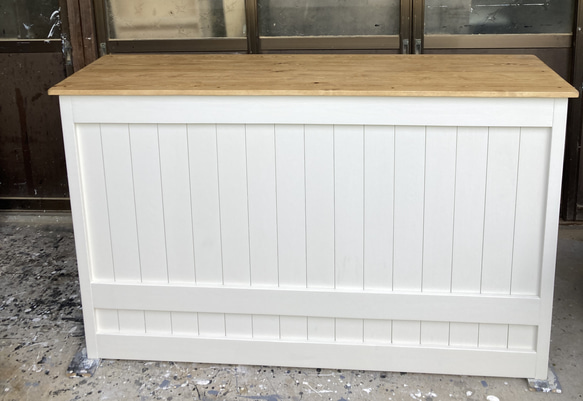 受注製作】新色☆ミルキーホワイト☆1受付カウンターテーブル レジ