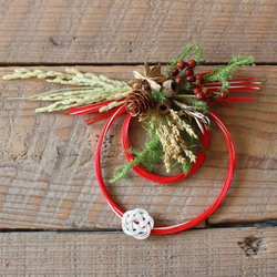 2024年新作♪ フレッシュ クリスマスリース Φ33 リース 花香枯高