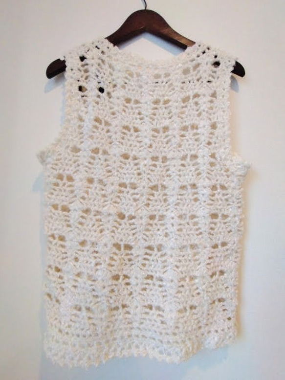 オフホワイト✽ふんわりニットベスト 3枚目の画像