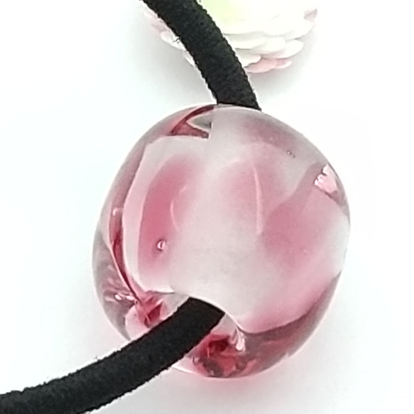 とんぼ玉ヘアゴム  ピンク 4枚目の画像