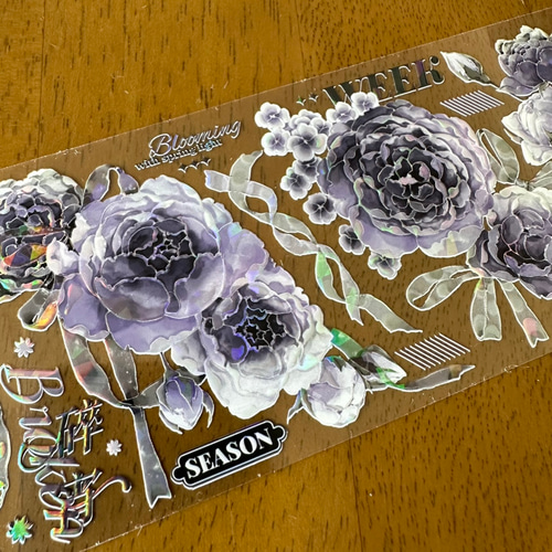 Likey文创 海外マスキングテープ 切り売り 风拂蔷薇 PET贝壳光 No.97