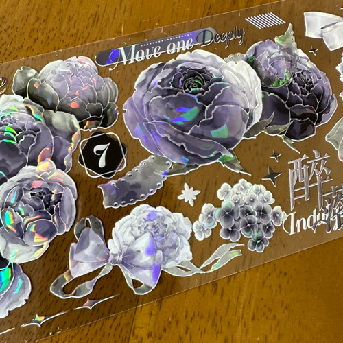 Likey文创 海外マスキングテープ 切り売り 风拂蔷薇 PET贝壳光 No.97
