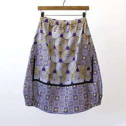 アフリカ布のバルーンスカート（カンガスカート）コクーンスカート 大人かわいい 1枚目の画像