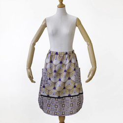 アフリカ布のバルーンスカート（カンガスカート）コクーンスカート 大人かわいい 4枚目の画像