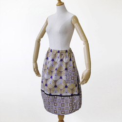 アフリカ布のバルーンスカート（カンガスカート）コクーンスカート 大人かわいい 5枚目の画像
