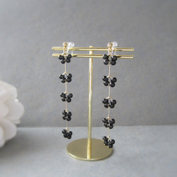 。Drop Flower。 earring／pierce(ブラック)*4196* 2枚目の画像