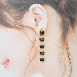 。Drop Flower。 earring／pierce(ブラック)*4196* 3枚目の画像