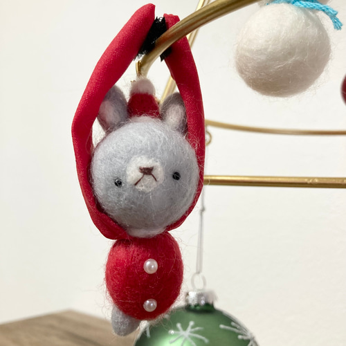 羊毛フェルト トイプードル クリスマス