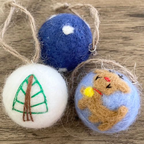 羊毛フェルトクリスマスオーナメント⑥