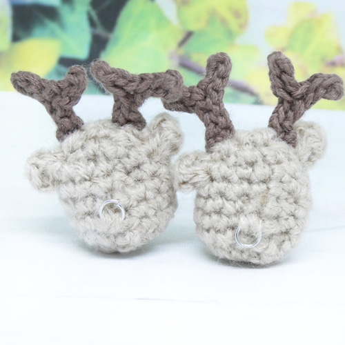 ゴム交換可能〉真っ赤なお鼻のトナカイさん あみぐるみ ヘアゴム