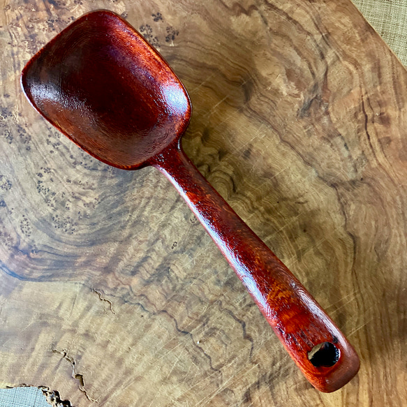 手作り漆ぬり木製スプーン/Handmade Lacquered Wooden Spoon 新作2023♪ 1枚目の画像