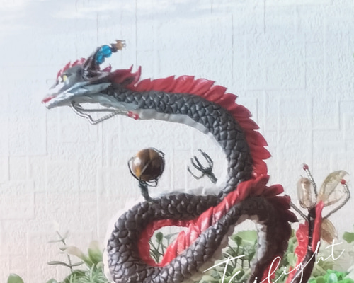 タイガーアイ ×スモーキークォーツの龍　縁起物 オブジェ　龍の置物 タイガーアイ ×スモーキークォーツの龍 縁起物 オブジェ 龍の