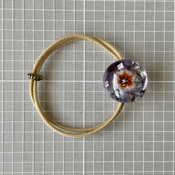 ガラスの ヘアゴム 花ひとつぶ　　紫 9枚目の画像