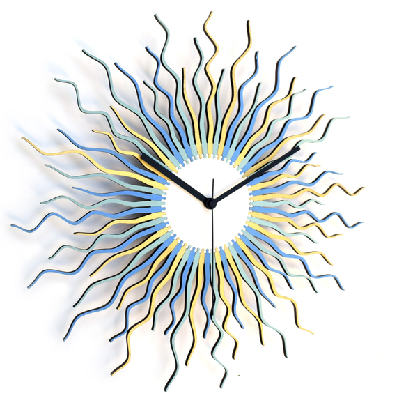 Medusa blue and gold  // Handmade European wood wall clock 第1張的照片