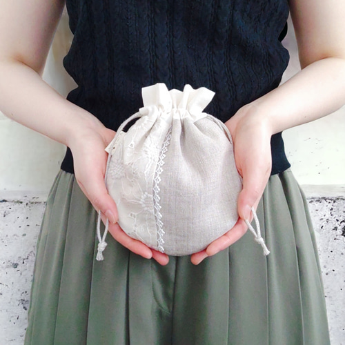 巾着　　リネン　　　4 ハンドメイド 359777e0d7a10ad4c3d2da0b97a96c