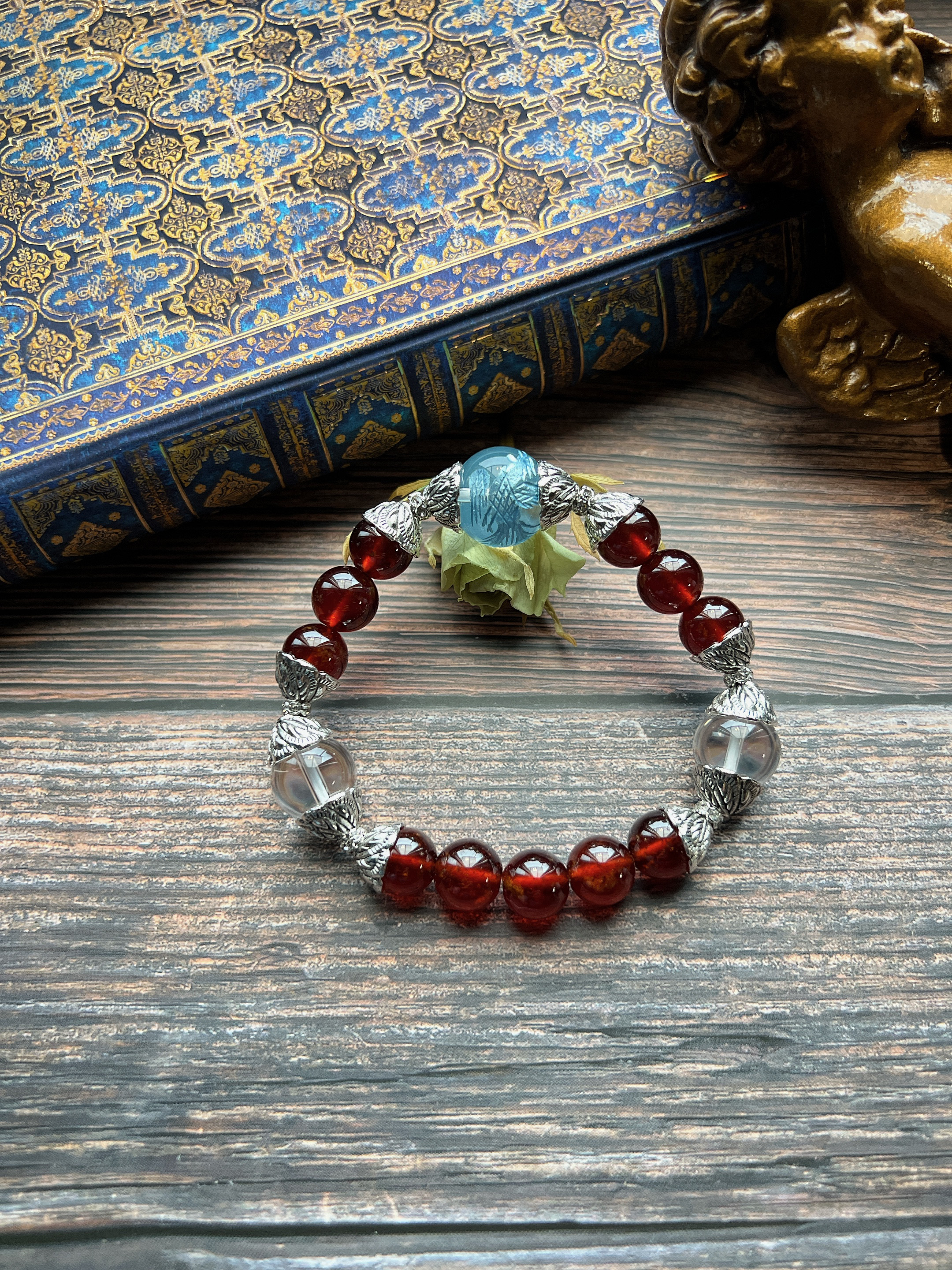 【期間限定大幅値下げ】マンダリンガーネット mandarin garnet ガーネット  鳳凰　ブレスレット　数珠　希少