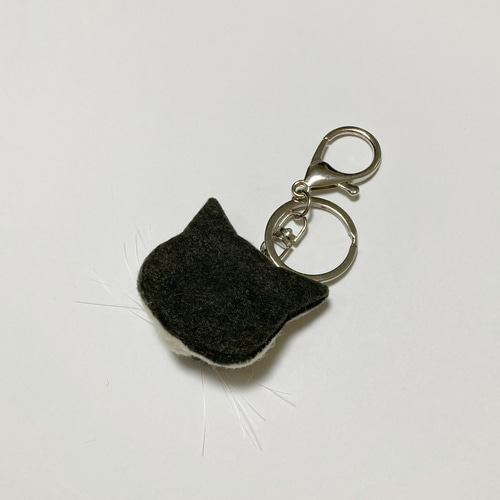 羊毛フェルト 猫キーホルダー シャム猫 ブルーポイント