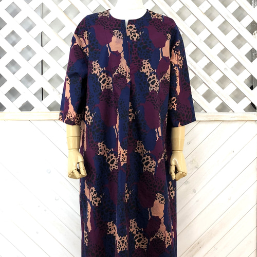 【sale】UR 7分袖フロントタックプリントワンピース♡ sale】UR 7分袖フロントタックプリントワンピース♡ フロントタック