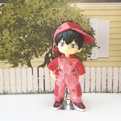 【送料無料】苺のジャンプスーツ(ピンク) オビツ11 オリジナル ハンドメイド