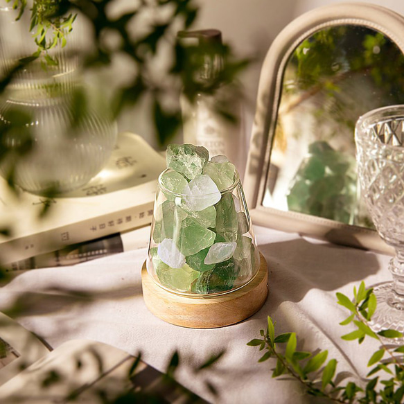 [免运费]绿水晶岩燈 + 精油組合 聖誕節禮盒 第1張的照片