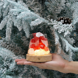 【送料無料】グリーンクリスタルロックランプ+エッセンシャルオイルの組み合わせクリスマスギフトボックス 3枚目の画像