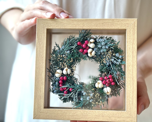送料無料＞ 省スペースな卓上リース／ギフトにおすすめ！／クリスマス