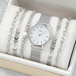 新！輸入　海外製　セレモニーヴィンテージ　腕時計＆ジュエリー６点セット　ブラック 4枚目の画像