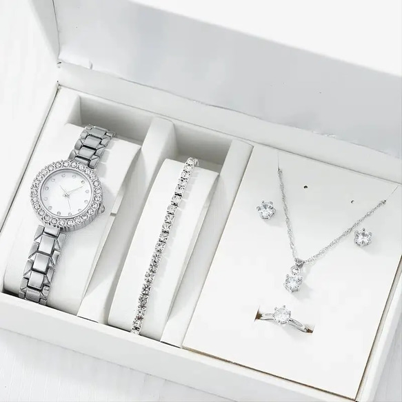 新！輸入　海外製　セレモニーヴィンテージ　腕時計＆ジュエリー６点セット　ブラック 9枚目の画像