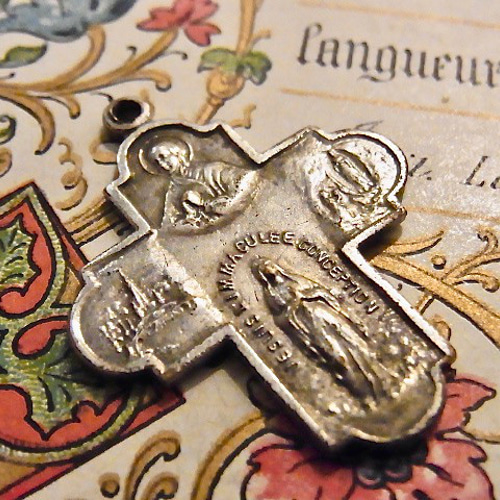 十字架型チャーム シルバー クロス型 チャーム K14WG クロス チャーム